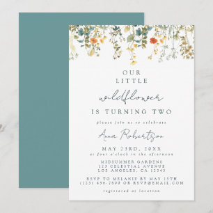 Invitación 2.º cumpleaños de Wildflower Meadow
