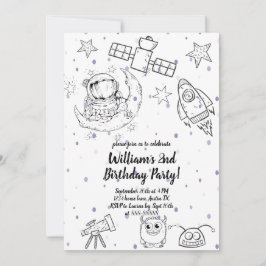 Invitación 2.º Cumpleaños del Astronauta de la Luna y las Est