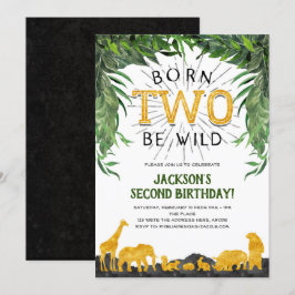 Invitación 2.º cumpleaños, nacido para ser salvaje, Safari An