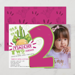 Invitación 2.º cumpleaños Taco Fiesta Foto