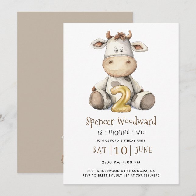 Invitación 2.º Fiesta de cumpleaños (Anverso / Reverso)