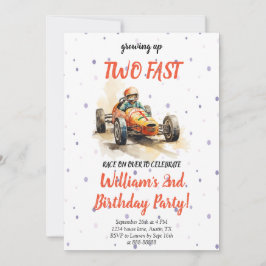 Invitación 2.º Segundo Cumpleaños de Crecer Dos Coches De Car