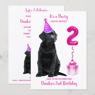 Invitación 2.º tema de la cachorro de cumpleaños - Cute Perro