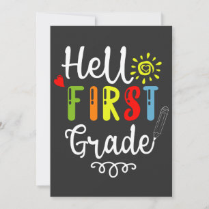 Invitación 2/2- Camiseta de primer grado, estudiantes de prim