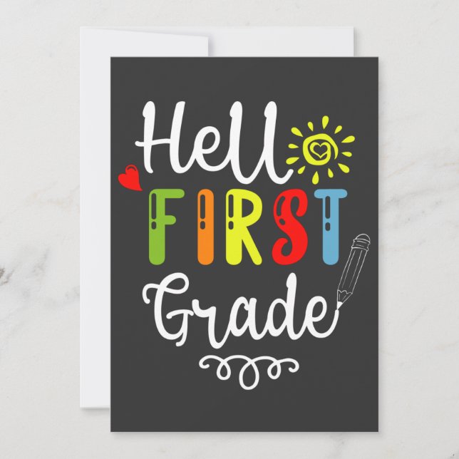 Invitación 2/2- Camiseta de primer grado, estudiantes de prim (Anverso)