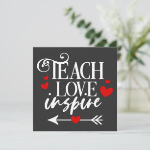 Invitación 2/2 Camiseta Teach Love Inspire maestros de jardín