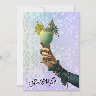 Invitación *~* 2 A101 Cóctel FOTO Ornamentado DESPEDIDA DE SO
