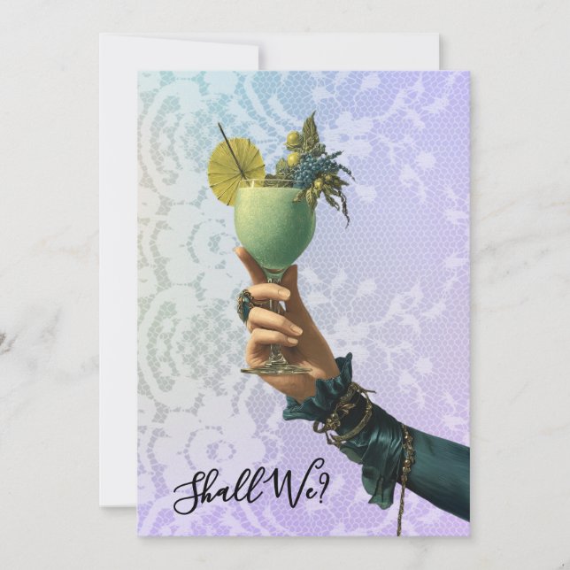 Invitación *~* 2 A101 Cóctel  FOTO  Ornate  DESPEDIDA DE SOLT (Anverso)