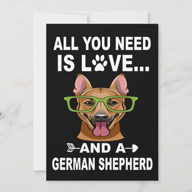 Invitación 2 All You Need Is Love And A German Shepherd (Anverso)
