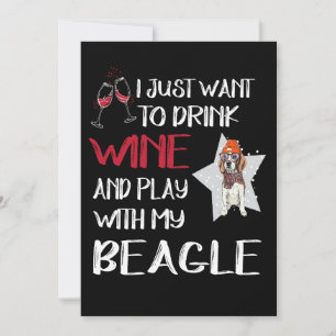 Invitación 2 Bebe Vino Y Juega Con Mi Beagle