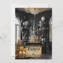 Invitación *~* 2 Caballeros AP88 Castillo Tema medieval Cumpl