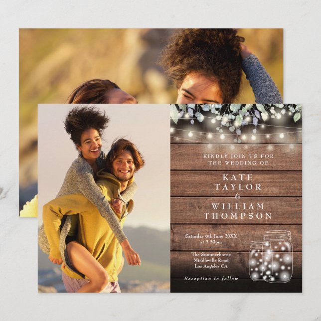 Invitación 2 cadena fotográfica ilumina a Boda de energía ver (Anverso / Reverso)