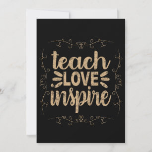 Invitación 2- Camiseta Teach Love Inspire, Profesor Retro Vin