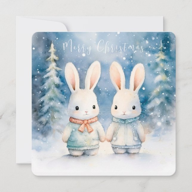 Invitación 2 conejillos Navidades (Anverso)