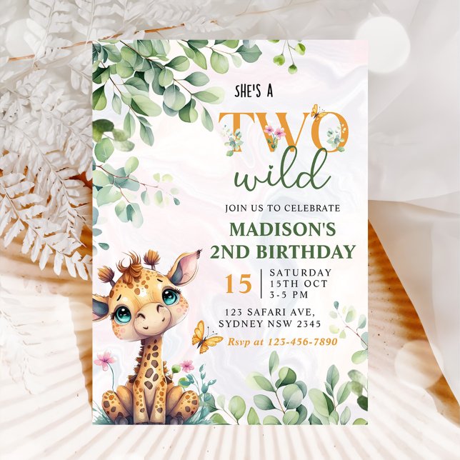 Invitación 2 cumpleaños salvaje de animales de la jungla de S (Subido por el creador)