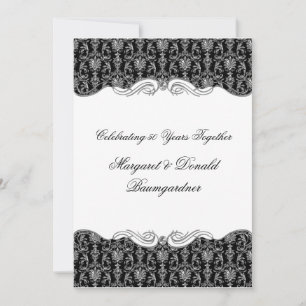 Invitación #2 Damask Vintage Aniversario de Bodas 25