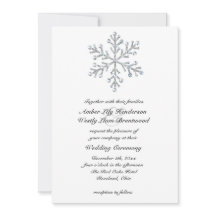 Invitación 2 de la boda del copo de nieve del