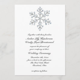 Invitación 2 de la boda del copo de nieve del