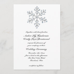 Invitación 2 de la boda del copo de nieve del