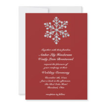 Invitación 2 de la boda del copo de nieve del