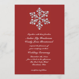 Invitación 2 de la boda del copo de nieve del