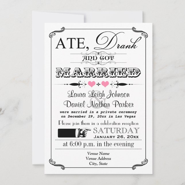 Invitación 2 de la boda del poster y de la pizarra (Anverso)