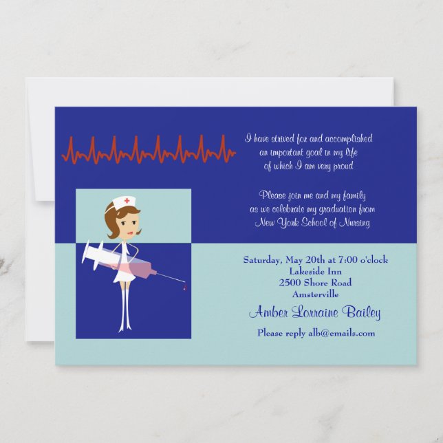 Invitación #2 de la graduación de la escuela de (Anverso)