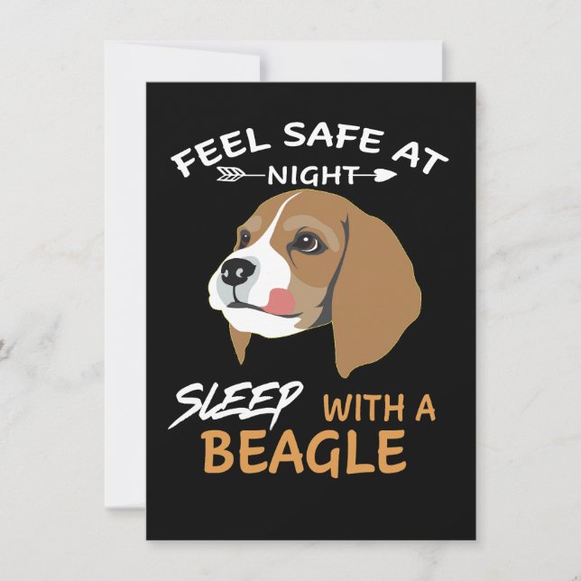 Invitación 2 Feel Safe At Night Sleep With A Beagle (Anverso)