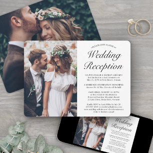 Invitación 2 Fiesta Elegante de Elopement de la recepción de 
