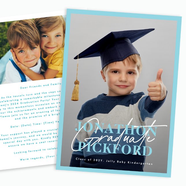 Invitación 2 Foto CUALQUIER COLOR KINDERGARTEN Graduación (Subido por el creador)