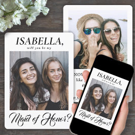 Invitación 2 Foto elegante caligrafía empleada de honor propu