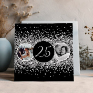 Invitación 2 Foto entonces y ahora aniversario Boda