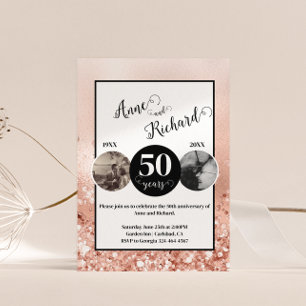 Invitación 2 Foto entonces y ahora cualquier año de aniversar