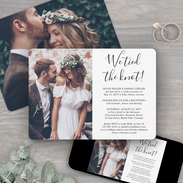 Invitación 2 Foto Nos Casamos Recepción de Boda Simple (Subido por el creador)