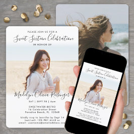 Invitación 2 Foto Sweet 16 Moda Elegante Guión moderno