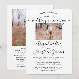 Invitación 2 Foto Transmisión en Vivo de Boda Virtual a Dista