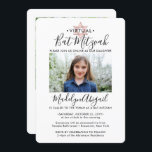 Invitación 2 Foto Virtual Bat Mitzvah Oro rosa moderno<br><div class="desc">Ya sea que amigos y familia estén practicando el distanciamiento social o que simplemente vivan lejos, conéctense con ellos en línea con una ceremonia virtual de bate mitzvah y celebración de manejo. Esta elegante y moderna invitación permite compartir 2 fotos e invitar a los huéspedes a un evento en línea...</div>
