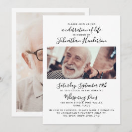 Invitación 2-Fotos Celebración de la Vida/Funeral/Recuerdo