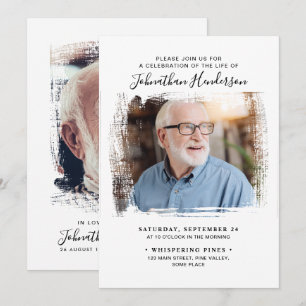 Invitación 2-Fotos Celebración de la Vida/Funeral/Recuerdo