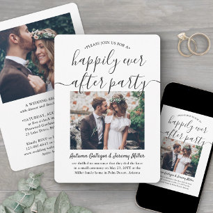 Invitación 2 Fotos Feliz para Siempre Después de la Boda de l