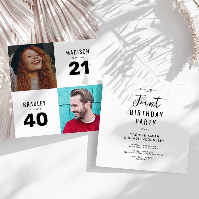 Invitación 2 Fotos Fiesta de Cumpleaños Compartido (Subido por el creador)