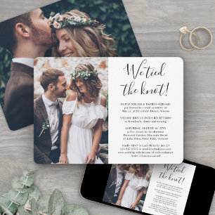 Invitación 2 Fotos Nos Casamos Sencilla Recepción de Boda