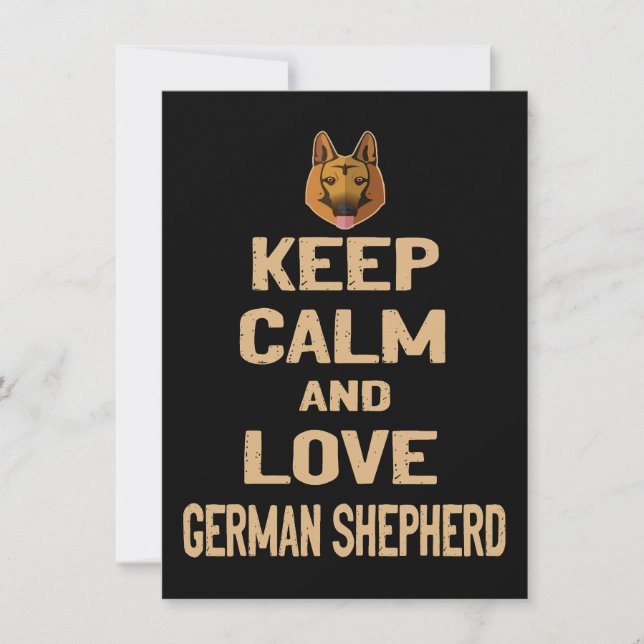 Invitación 2 Keep Calm And Love German Shepherd (Anverso)
