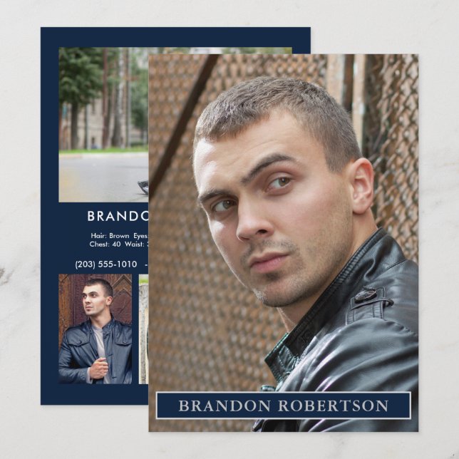 Invitación 2 lados 5 modelo de actor fotográfico 5x7 plantill (Anverso / Reverso)