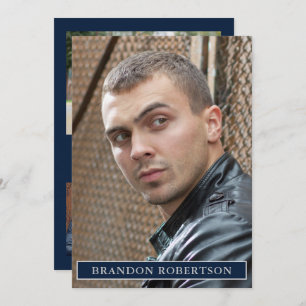 Invitación 2 lados 5 modelo de actor fotográfico 5x7 plantill