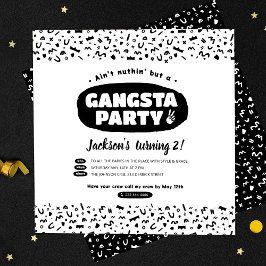Invitación 2 Letras para salir, cumpleaños de hip hop de los 
