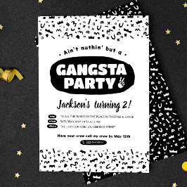 Invitación 2 Letras para salir, cumpleaños de hip hop de los 