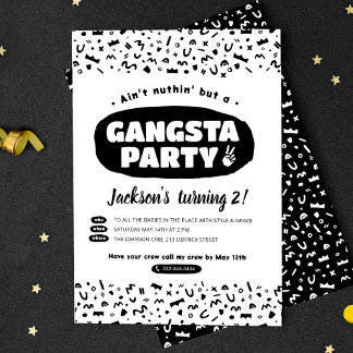 Invitación 2 Letras para salir, cumpleaños de hip hop de los