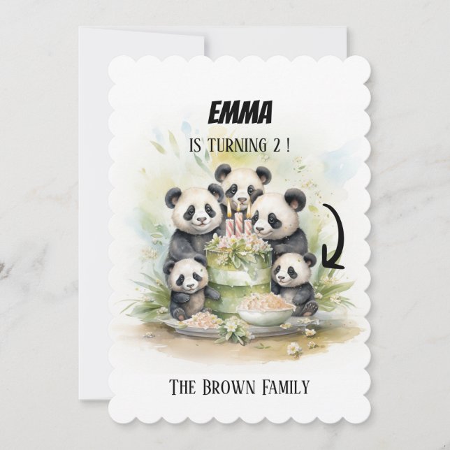 Invitación 2 Padres 3 Hijos - Cumpleaños de la Familia Waterc (Anverso)