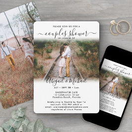 Invitación 2 Parejas de Fotos Ducha de Novia Chic Moderno Gui